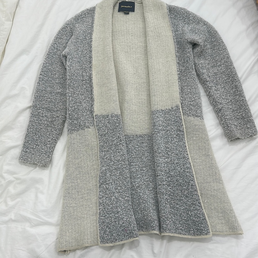 Gray block sweater